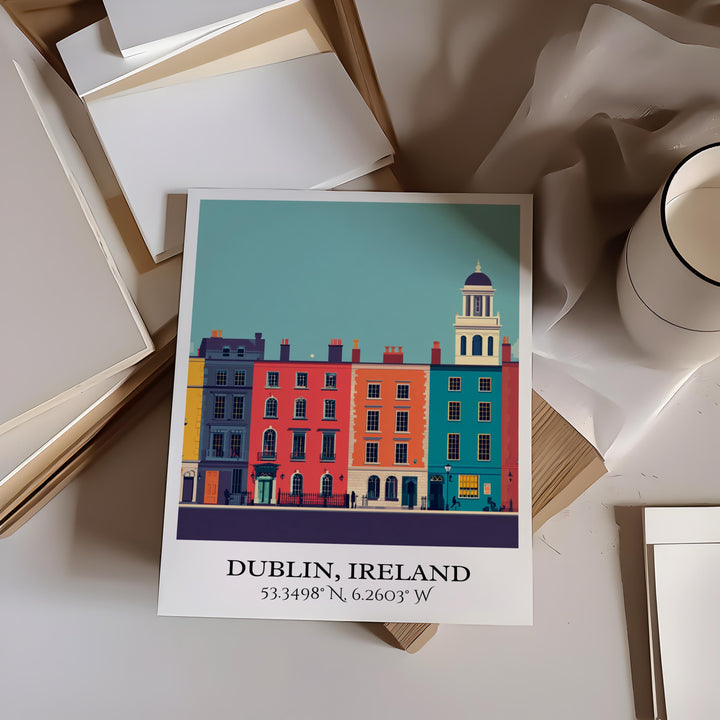Dublin Art, Dublin Retro Travel Art, Dublin Home Decor, Dublin Ireland Gift, Ireland Travel Art, Travel Prints, Housewarming Gift