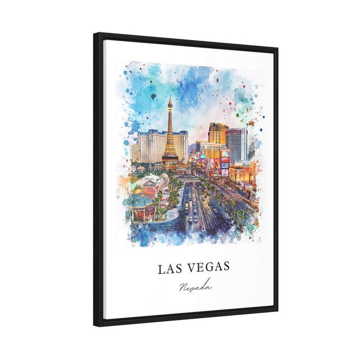 Las Vegas Wall Art, Las Vegas Print, Vegas Strip Watercolor Art, Vegas Strip Art Gift,