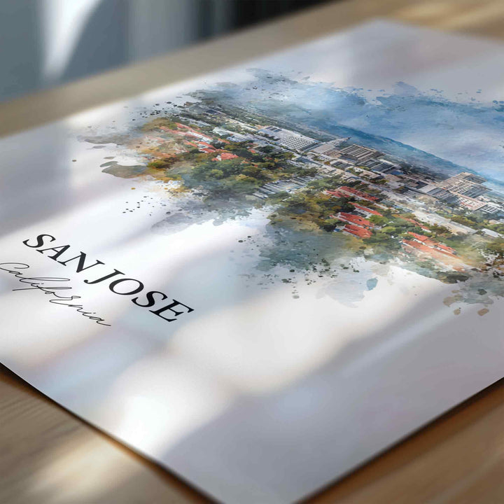 San Jose, CA – Watercolor Art Print