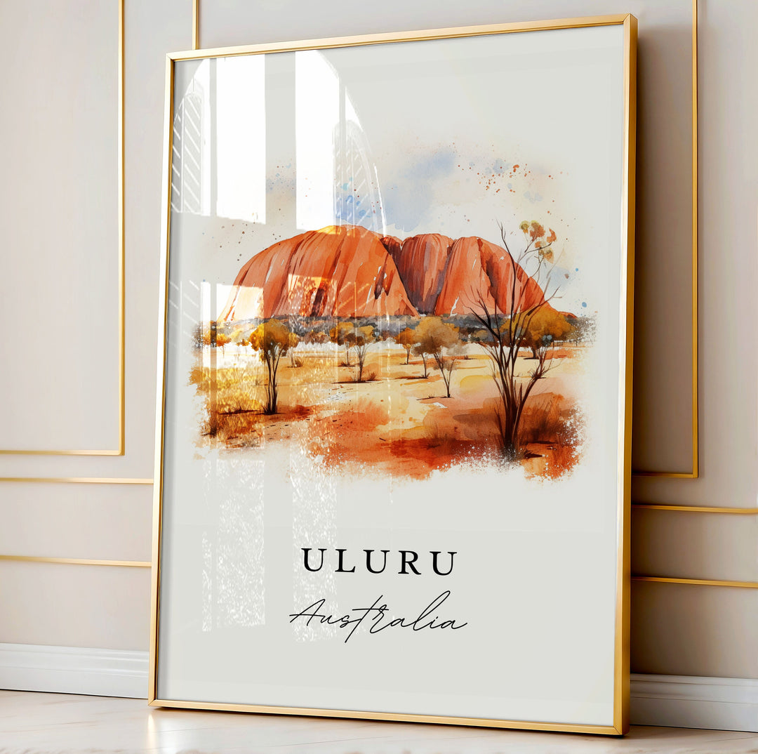 Uluru Australia wall art - Australia, Uluru poster print, Uluru Aus Wedding gift, Birthday present, Custom Text, Perfect Gift