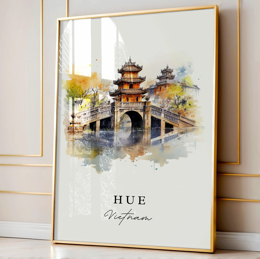 Hue Vietnam wall art - Vietnam, Hue poster, Hue Vietnam Wedding gift, Hue Birthday present, Custom Text, Personalized Gift