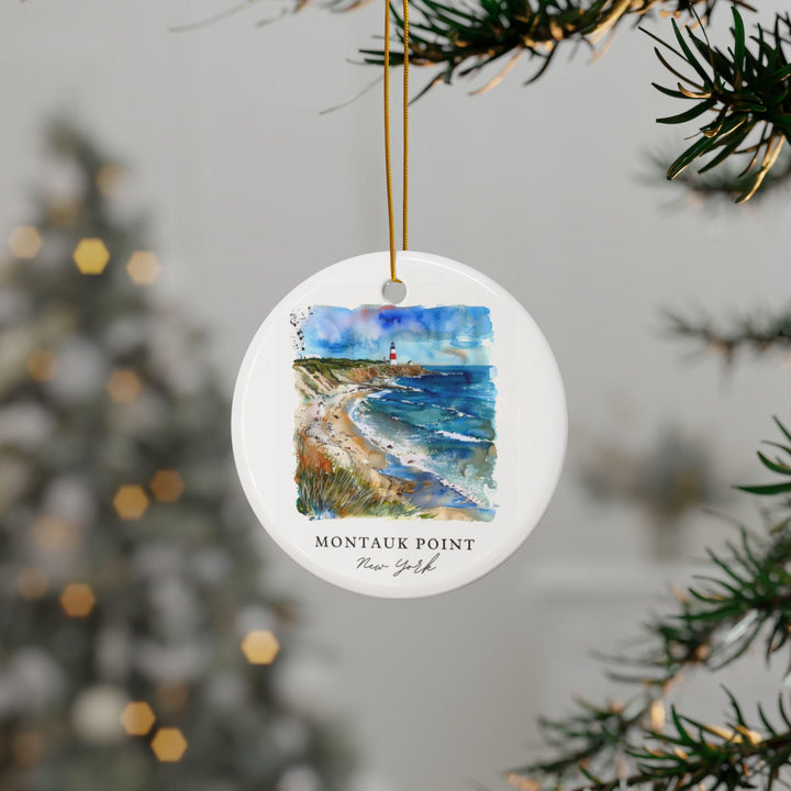 Montauk Point Ornament: Unique Montauk NY Souvenir, Montauk Xmas Decor, and Authentic Montauk NY Gift