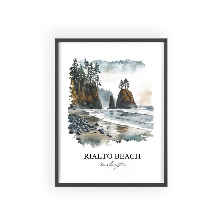Rialto Beach WA Wall Art, Olympic National Park Print, Washington Artwork, Rialto Beach Gift, Travel Print, Travel Poster, Housewarming Gift