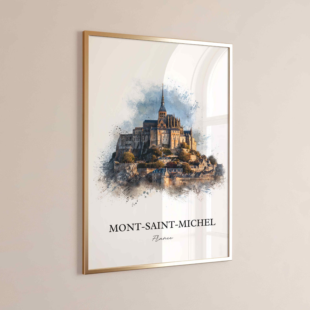 Mont-Saint-Michel, France – Watercolor Art Print