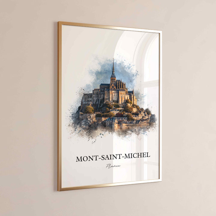 Mont-Saint-Michel, France – Watercolor Art Print