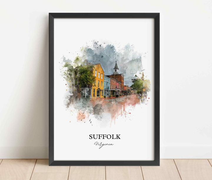 Suffolk, Virginia, USA – Watercolor Art Print