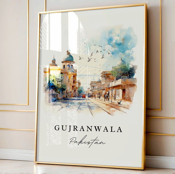 Gujranwala Pakistan wall art - Pakistan, Gujranwala poster print, Gujranwala Wedding gift, Birthday present, Custom Text, Perfect Gift