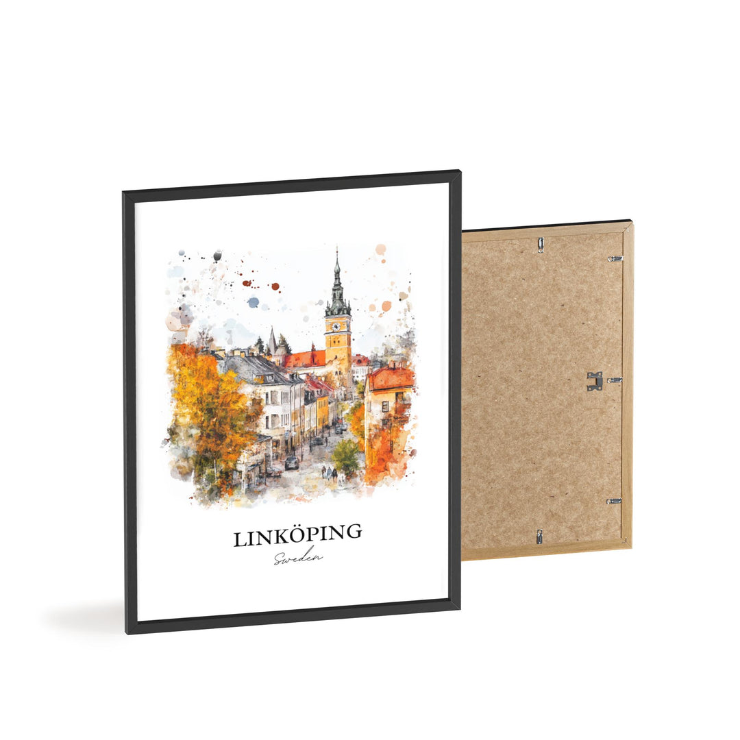 Linköping Travel Print Wall Art Linköping Wall Hanging Home Décor Linköping Gift Art Lovers Sweden Art Lover Gift Linköping Poster