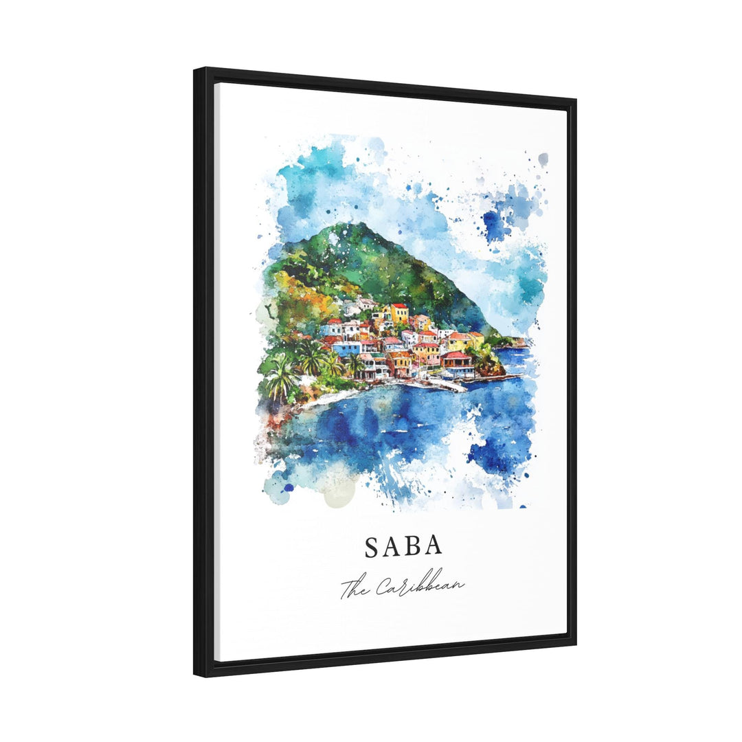 Saba Wall Art, Saba Island Print, Saba Watercolor Art, Lesser Antilles Gift, Saba