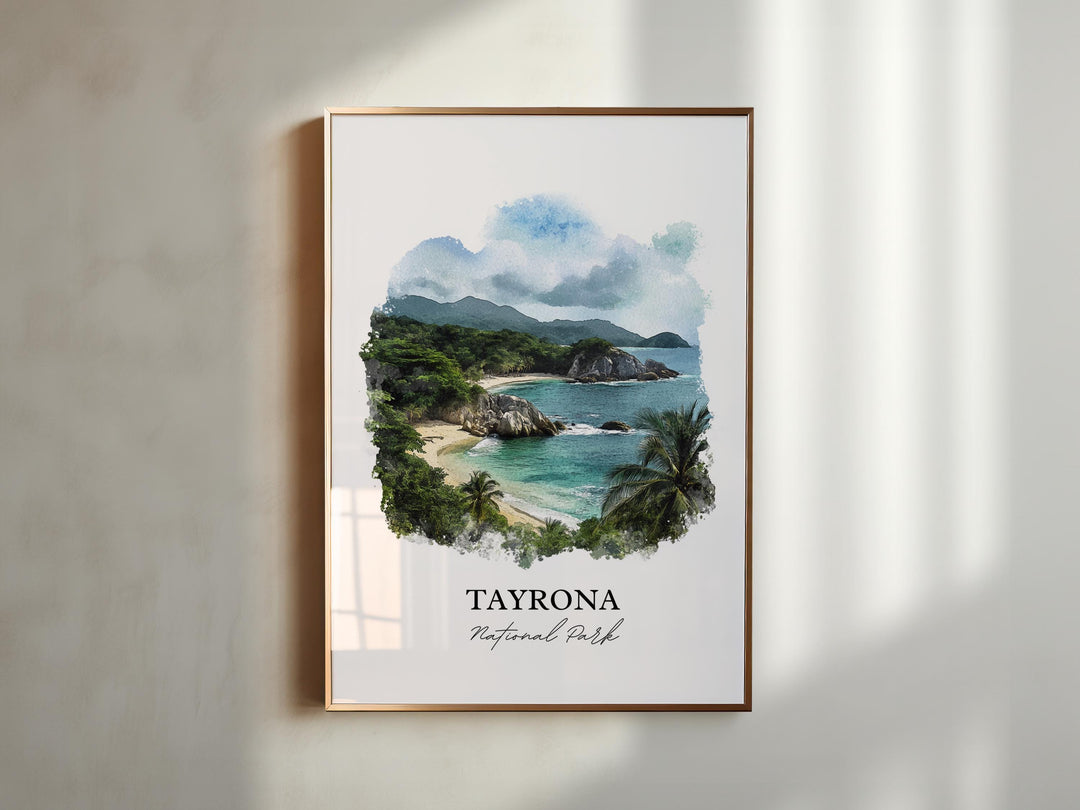 Tayrona National Park Art, Santa Marta Print, Colombia Watercolor, Tayrona Natl Park Gift, Travel Print, Travel Poster, Housewarming Gift