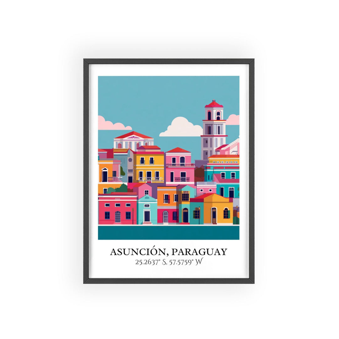 Asunción Art, Asunción Retro Travel Art, Asunción Paraguay Home Decor, Paraguay Gift, Paraguay Travel Art, Travel Prints, Housewarming Gift
