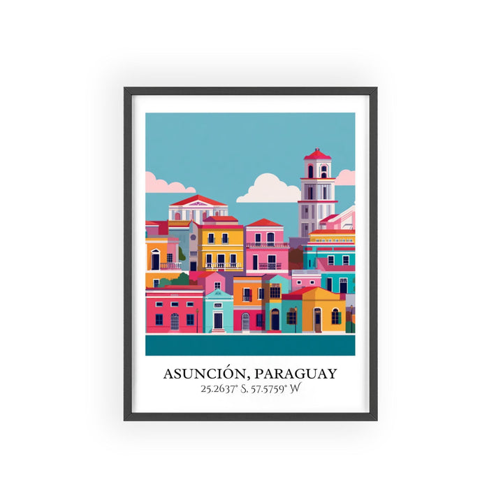 Asunción Art, Asunción Retro Travel Art, Asunción Paraguay Home Decor, Paraguay Gift, Paraguay Travel Art, Travel Prints, Housewarming Gift