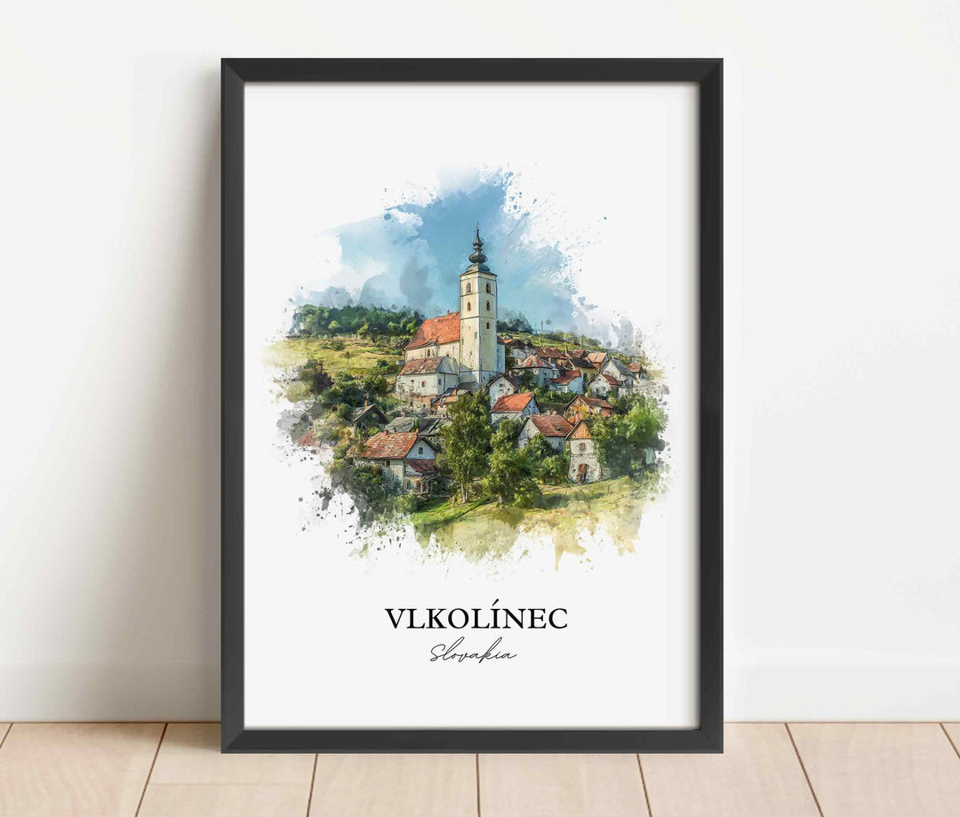 Vlkolinec, Slovakia – Watercolor Art Print
