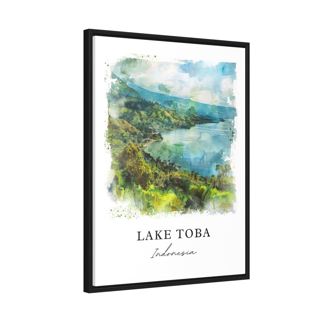 Lake Toba Wall Art, Lake Toba Indonesia Print, Lake Toba Watercolor, Sumatra Indonesia Gift,