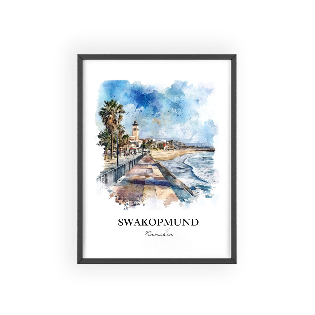 Swakopmund Wall Art, Namibia Print, Namibia Watercolor Art, Swakopmund Gift, Travel Print, Travel Poster, Housewarming Gift