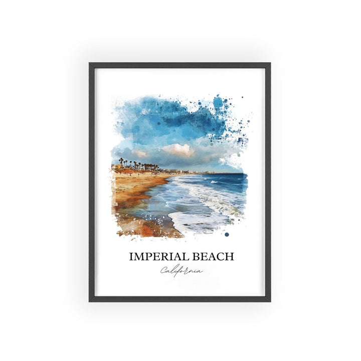 Imperial Beach CA Wall Art, San Diego Print, SoCal Watercolor Art, Imperial Beach Gift, Travel Print, Travel Poster, Housewarming Gift