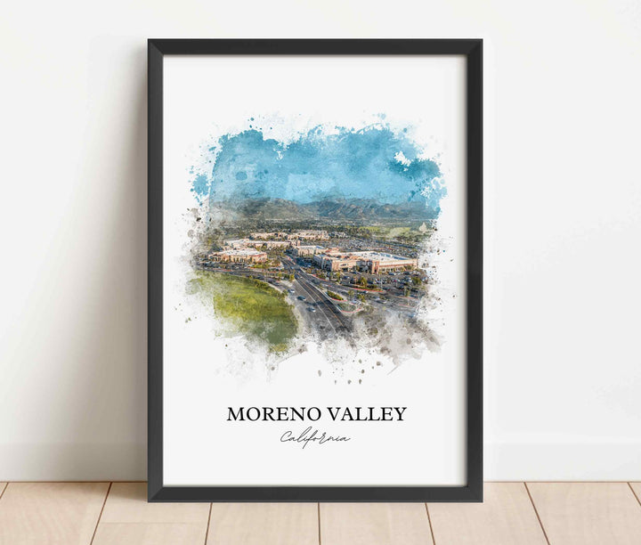 Moreno Valley Art, Riverside County Print, San Bernardino Watercolor Art, Moreno Valley Gift, Travel Print, Travel Poster, Housewarming Gift