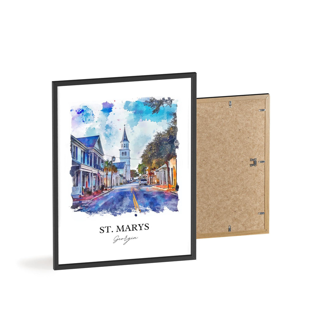 St Marys, Georgia, USA – Watercolor Art Print