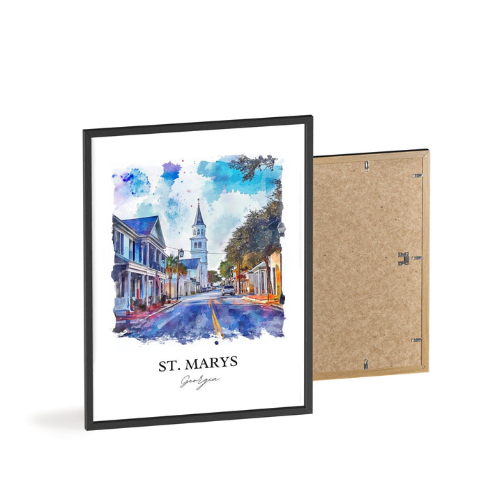 St Marys, Georgia, USA – Watercolor Art Print