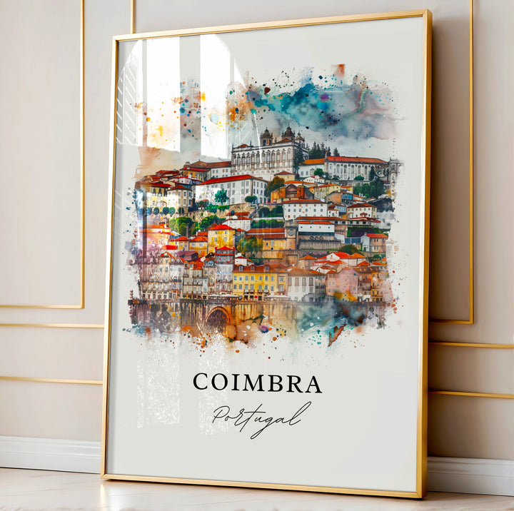 Coimbra Portugal Wall Art, Coimbra Print, Coimbra Portugal Watercolor, Coimbra Gift,