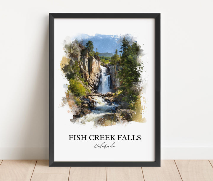 Fish Creek Falls Art, Steamboat Springs Print, Colorado Watercolor, Fish Creek Falls Gift, Travel Print, Travel Poster, Housewarming Gift