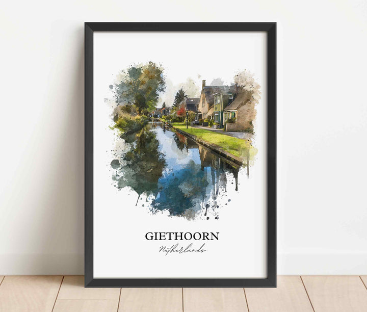 Giethoorn, Netherlands – Watercolor Art Print