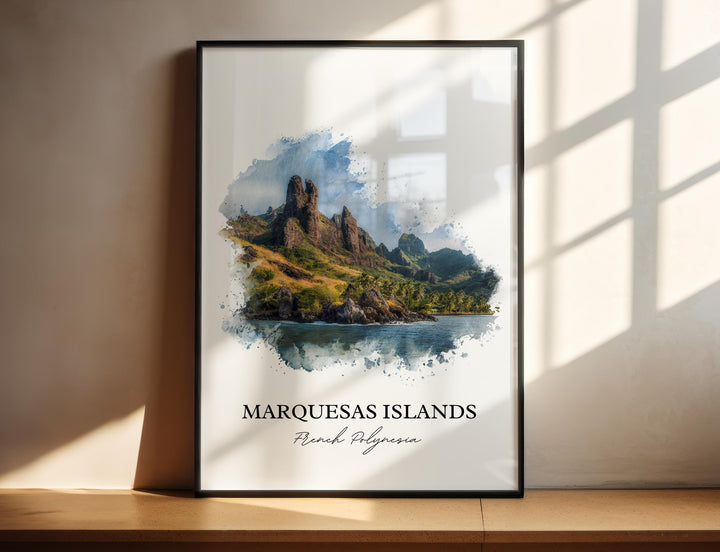 Marquesas Islands Art, Polynesia Print, French Polynesia Artwork, Marquesas Islands Gift, Travel Print, Travel Poster, Housewarming Gift