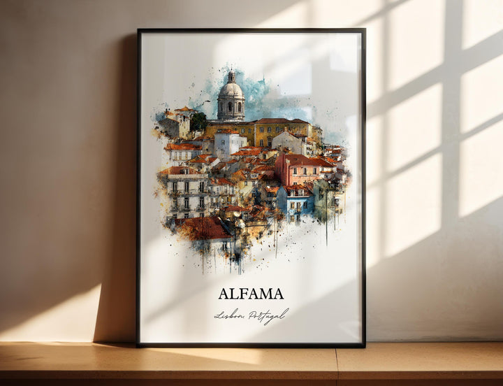 Alfama, Portugal – Watercolor Art Print