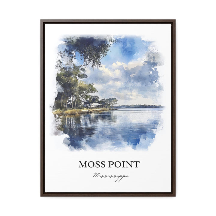 Moss Point MS Wall Art, Jackson County MS Print, Mississippi Watercolor Art, Moss Point Gift, Travel Print, Travel Poster, Housewarming Gift