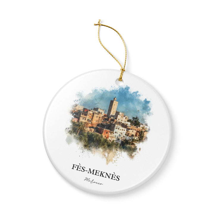 Fes-Meknes, Morocco Ornament: Unique Morocco Souvenir, Morocco Xmas Decor, and Authentic Morocco Gift