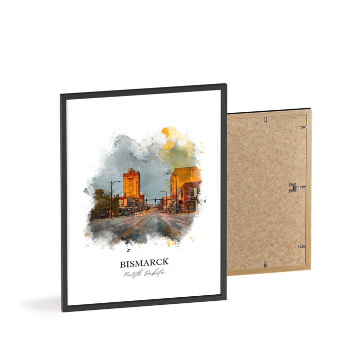 Bismarck, North Dakota Wall Art, Bismarck Print, Bismarck Watercolor Art, North Dakota Gift, Travel Print, Travel Poster, Housewarming Gift