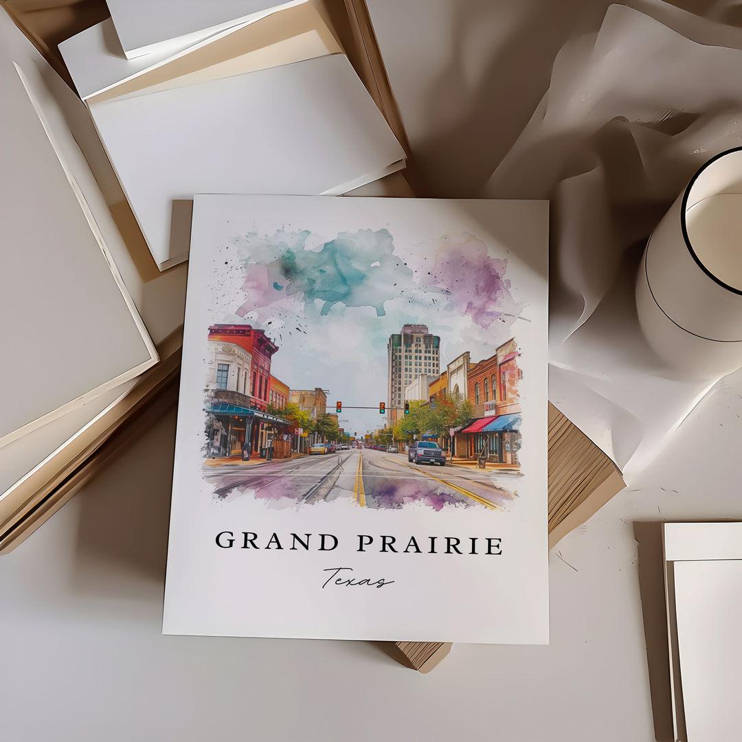 Grand Prairie TX wall art - Texas, Grand Prairie print, Grand Prairie Wedding gift, Birthday present, Custom Text, Perfect Gift