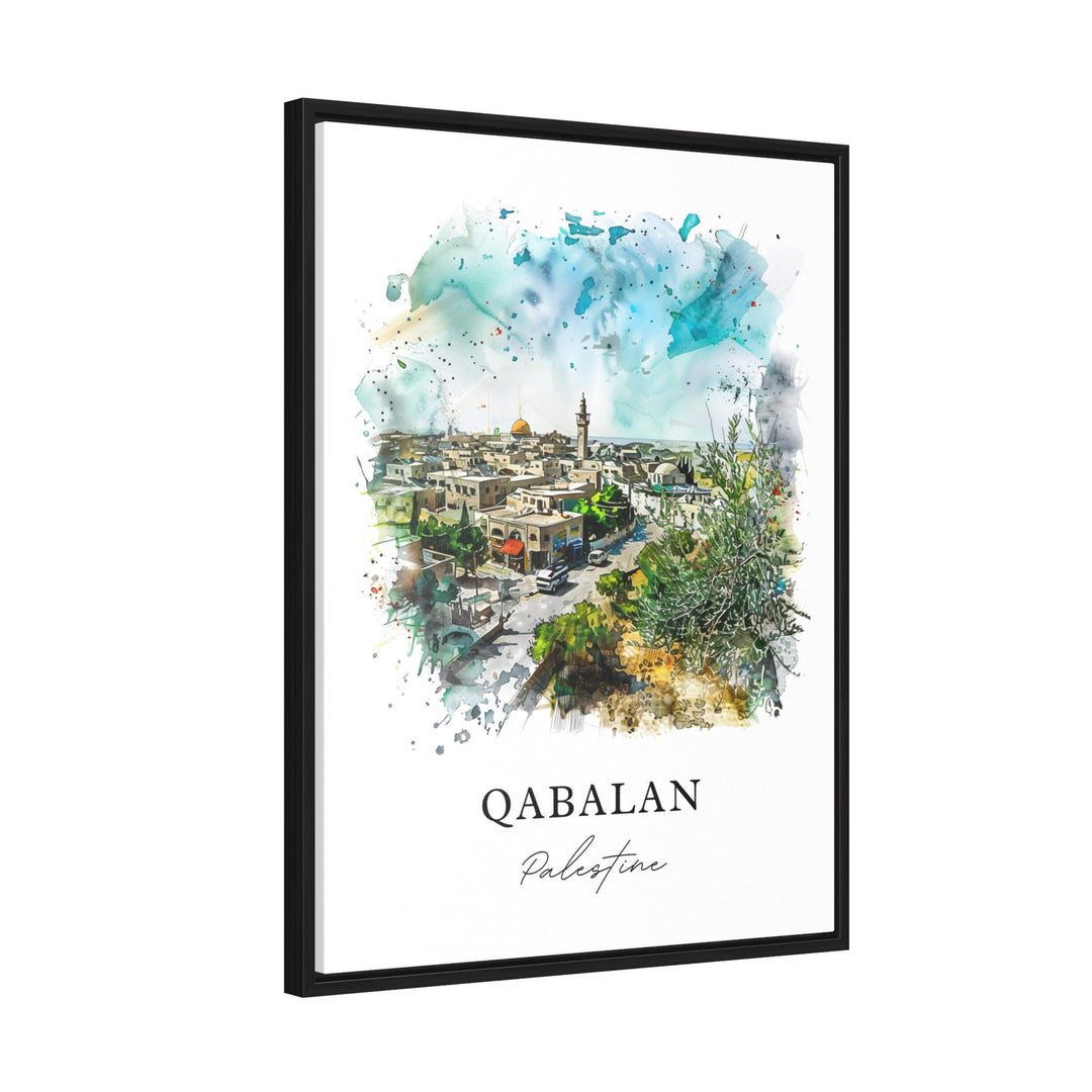 Qabalan Palestine Art, Nablus Print, Palestine Town Watercolor, Qabalan Nablus Gift,