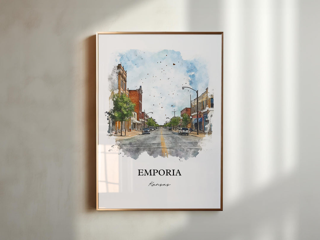 Emporia, Kansas – Watercolor Art Print