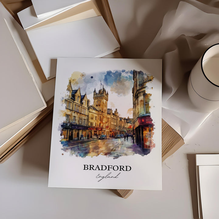 Bradford, England – Watercolor Art Print