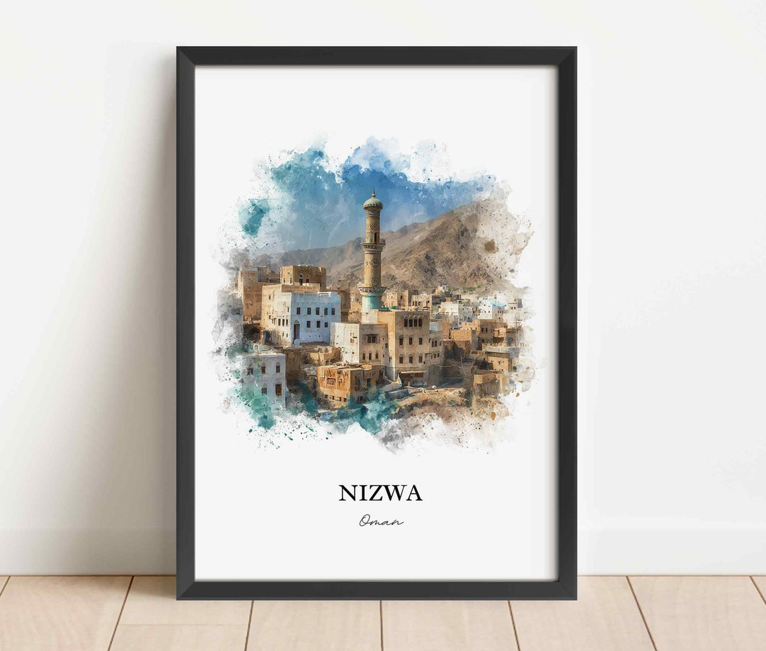 Nizwa, Oman – Watercolor Art Print