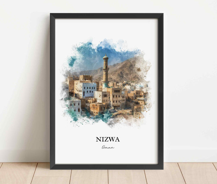 Nizwa, Oman – Watercolor Art Print