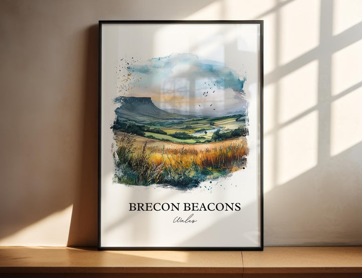 Brecon Beacons Wall Art, South Wales Print, Wales Watercolor Art, Brecon Beacons Gift, Travel Print, Travel Poster, Housewarming Gift