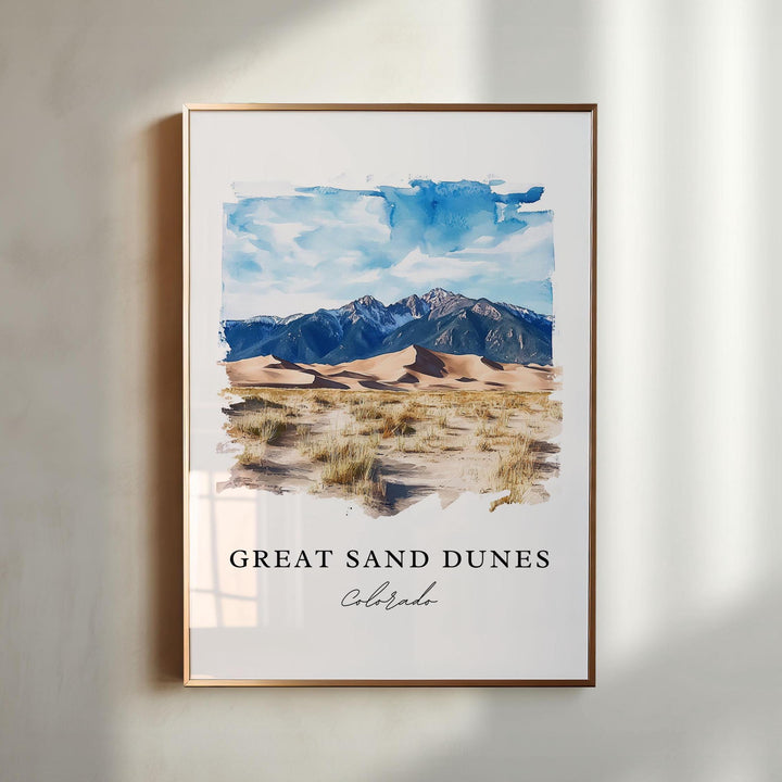 Great Sand Dunes, Colorado – Watercolor Art Print