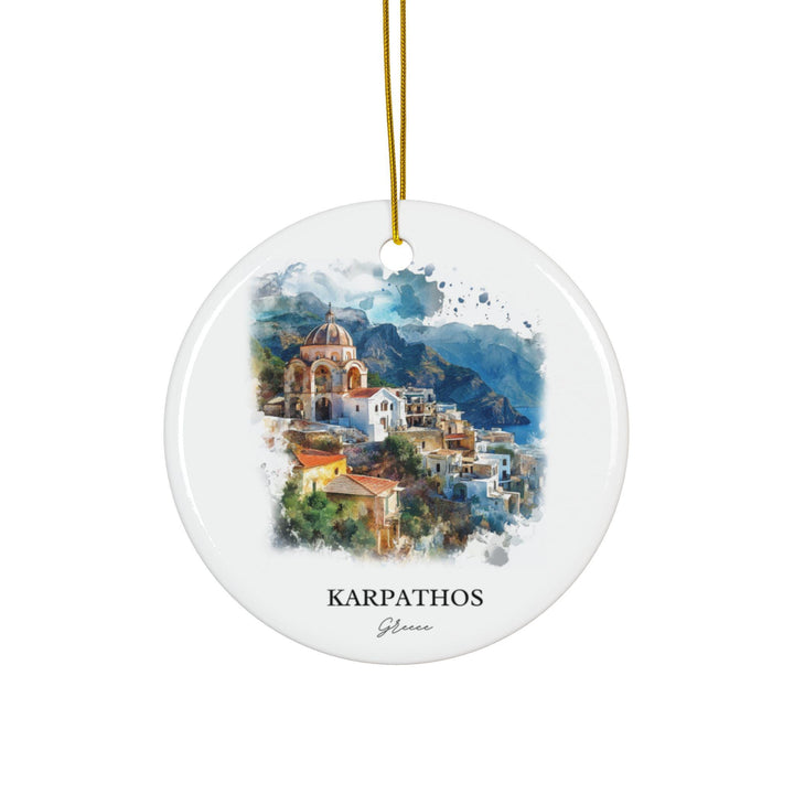 Karpathos Greece Ornament: Unique Karpathos Souvenir, Karpathos Xmas Decor, and Authentic Karpathos Greece Gift