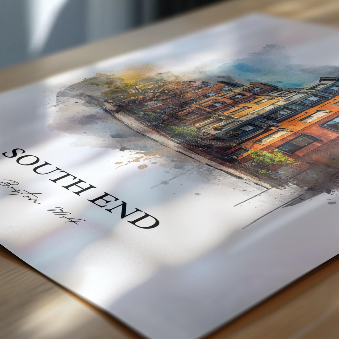 South End, Massachusetts – Watercolor Art Print