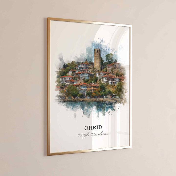 Ohrid, North Macedonia – Watercolor Art Print