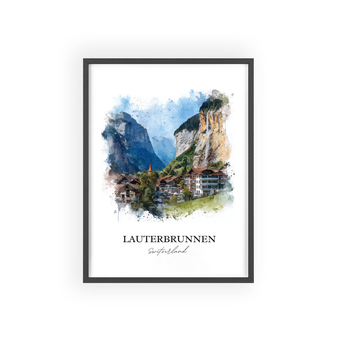 Lauterbrunnen, Switzerland – Watercolor Art Print