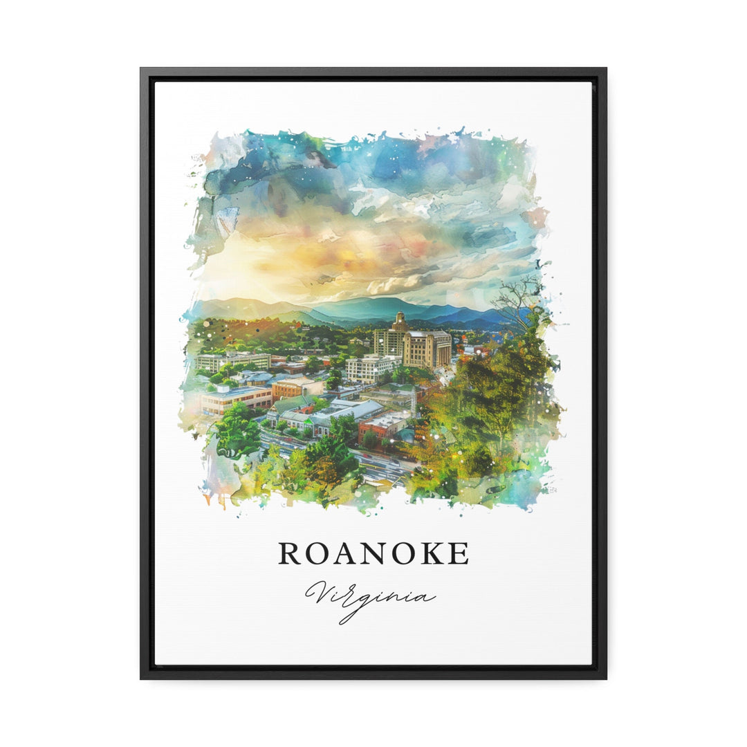 Roanoke VA Wall Art, Roanoke Print, Roanoke Virginia Watercolor, Roanoke Virginia Gift,