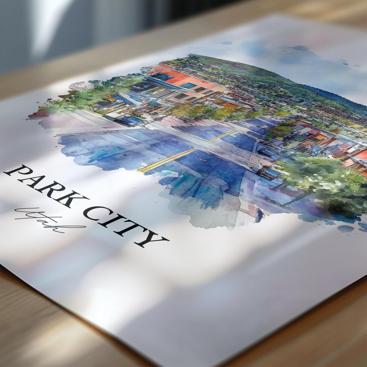 Park City Wall Art, Park City Utah Print, Utah Ski Artwork, Park City Utah Gift, Travel Print, Travel Poster, Housewarming Gift