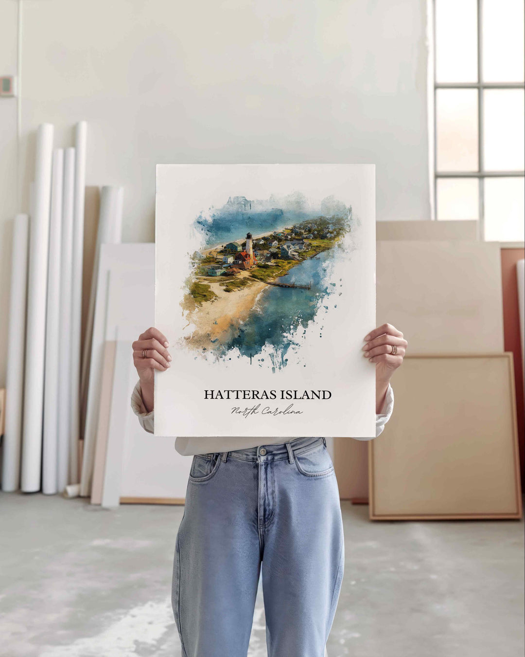 Hatteras Island, North Carolina – Watercolor Art Print