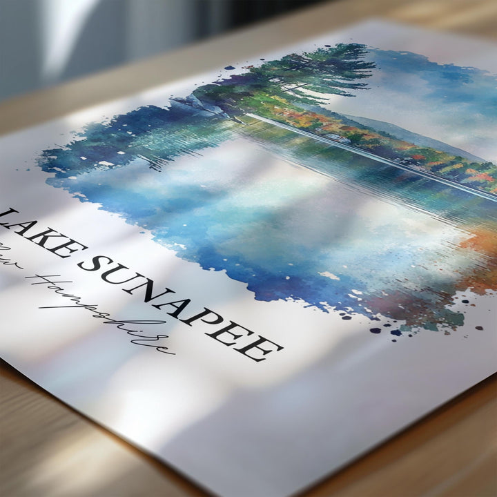 Lake Sunapee NH Wall Art, Merrimack County Print, New Hampshire Artwork, Lake Sunapee Gift, Travel Print, Travel Poster, Housewarming Gift