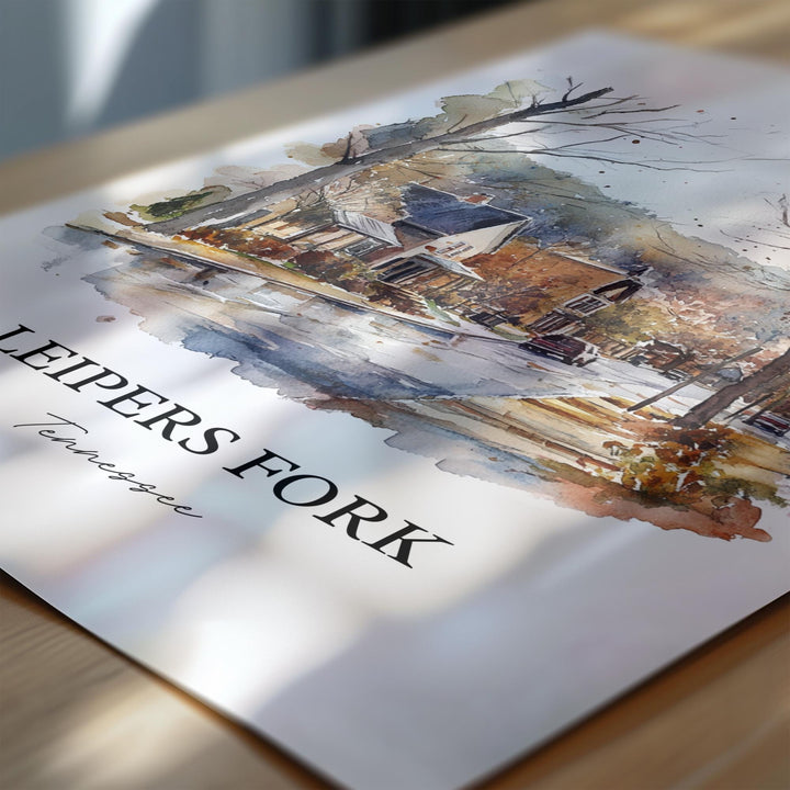 Leipers Fork, Tennessee, USA – Watercolor Art Print