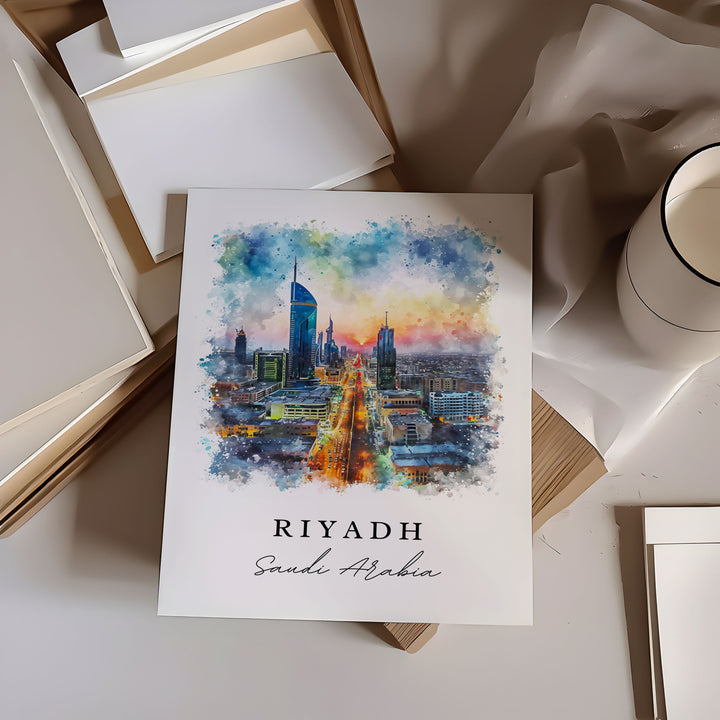 Riyadh wall art - Saudi Arabia, Riyadh print, Riyadh Skyline gift, Birthday present, Custom Text, Perfect Gift