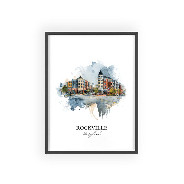 Rockville, Maryland, USA – Watercolor Art Print